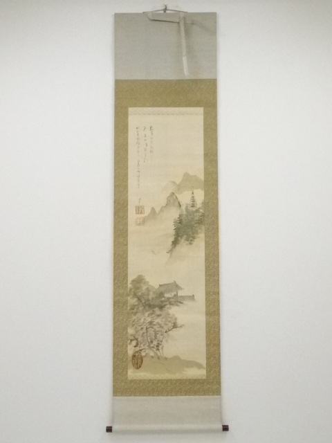 JAPANESE HANGING SCROLL / HAND PAINTED / SCENERY (1933)